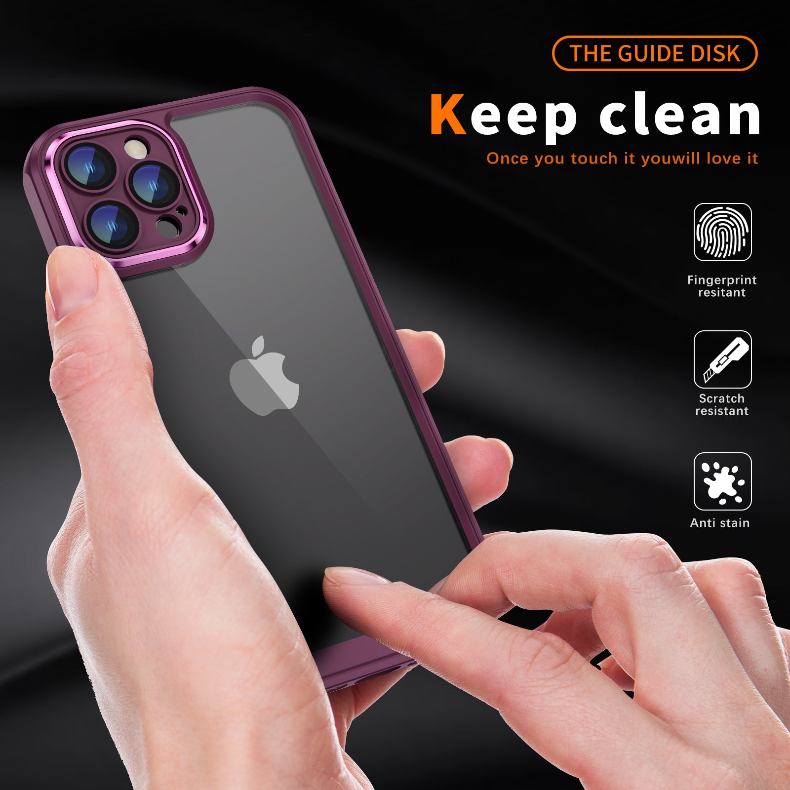 For iPhone 12 Pro Acrylic Back Soft TPU Phone Case Precise Cutouts Clear Cover with Lens Protector For iPhone 12 Pro Acrylic Back Soft TPU Phone Case Precise Cutouts Clear Cover with Lens Protector